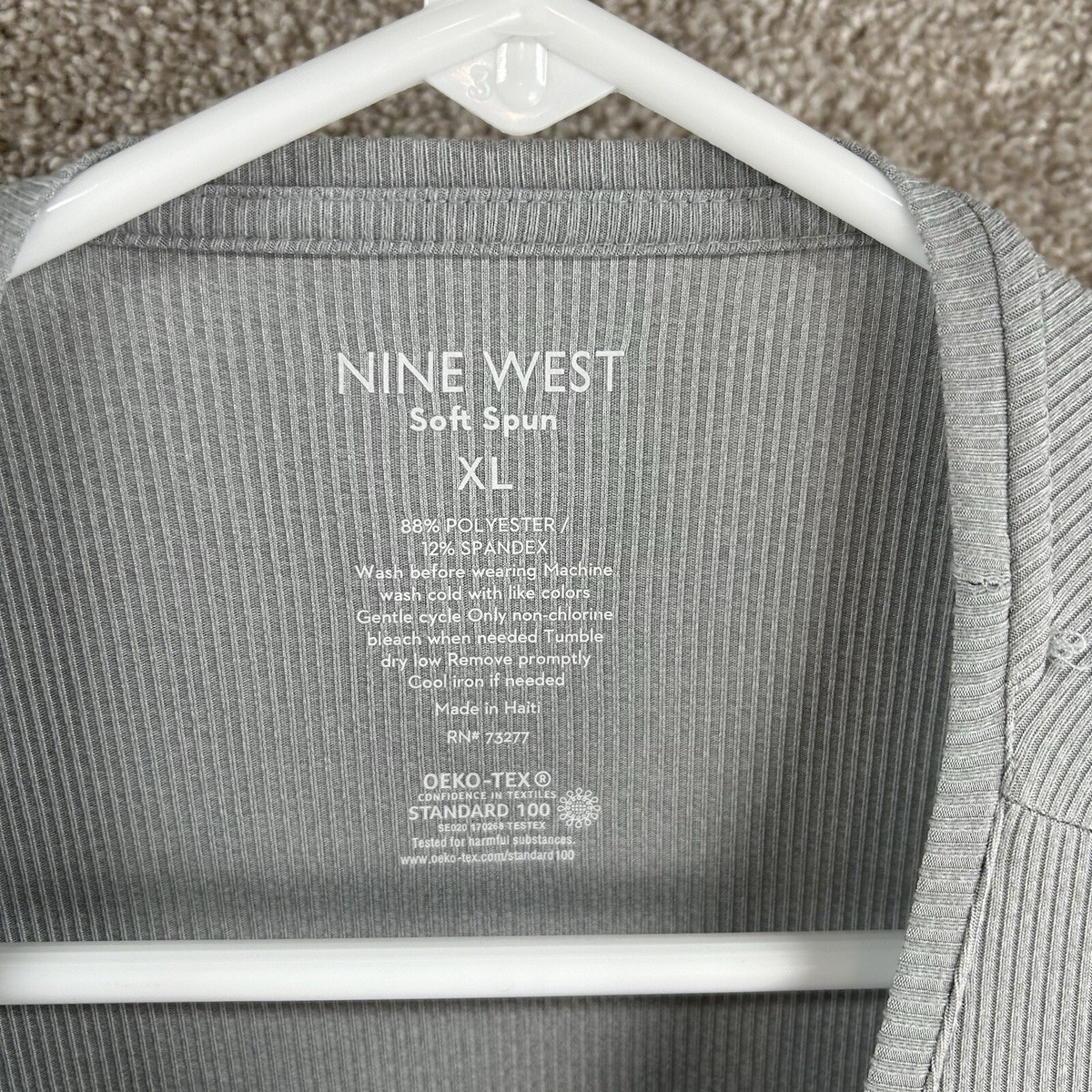 Nine West Women's Sweater Size Extra Large Gray Soft Spun Pullover