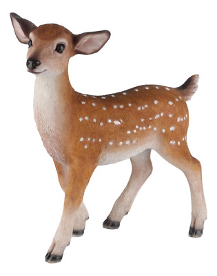 Rehkitz Ornament Statue Garten oder Wohndeko Harz Bambi H39cm