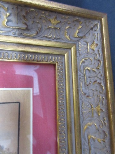 Vtg Gold 9" x 11" Framed & Matted GARDEN GATE Original by N SPEIRS, , MINT! - Picture 6 of 6