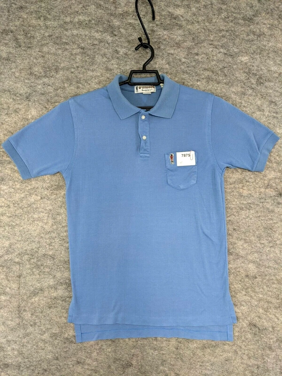 McGregor Bagpiper Mens Large Blue Cotton Polo Shirt Short Sleeve