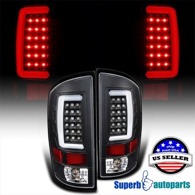 Fits 2002-2006 Dodge Ram 1500 03-06 2500 3500 Black Tail Lamps LED Strip Lights