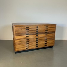 VINTAGE INDUSTRIAL STAVERTON PLAN CHEST ARCHITECTS DRAWERS INSET HANDLES #4894