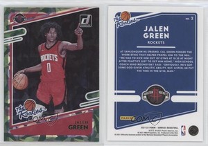 2021-22 Panini Donruss The Rookies Holo Green Ice Jalen Green #2 RC