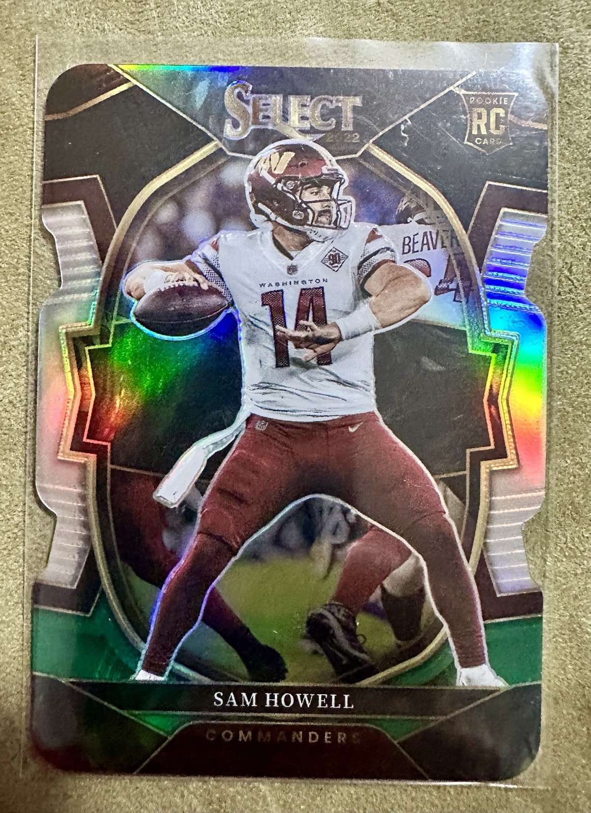 2022 Panini Select - Concourse Sam Howell #76 Black & Green Prizm Die-Cut (RC)
