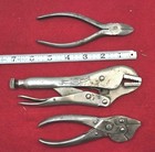 3 Vintage Pliers 6" Bernard Parallel Jaws, 7" Vise Grips & 5" Klein Tool Cutters — photo 2