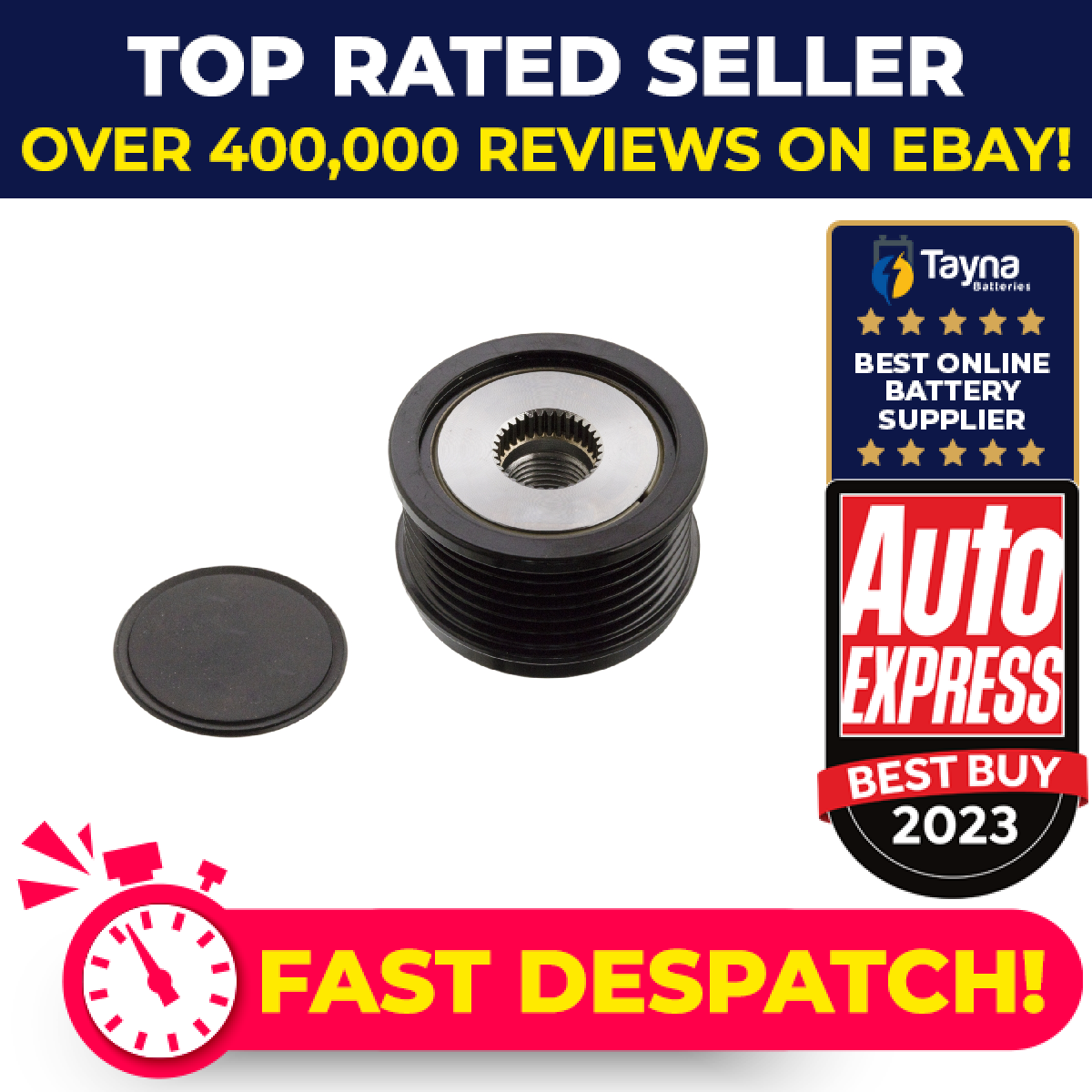 Overrunning Alternator Pulley fits FIAT TIPO 356, 357 1.4 2015 on Clutch Quality