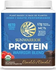 Sunwarrior Protein Powder Chocolate Plant Based Vegan Warrior Blend