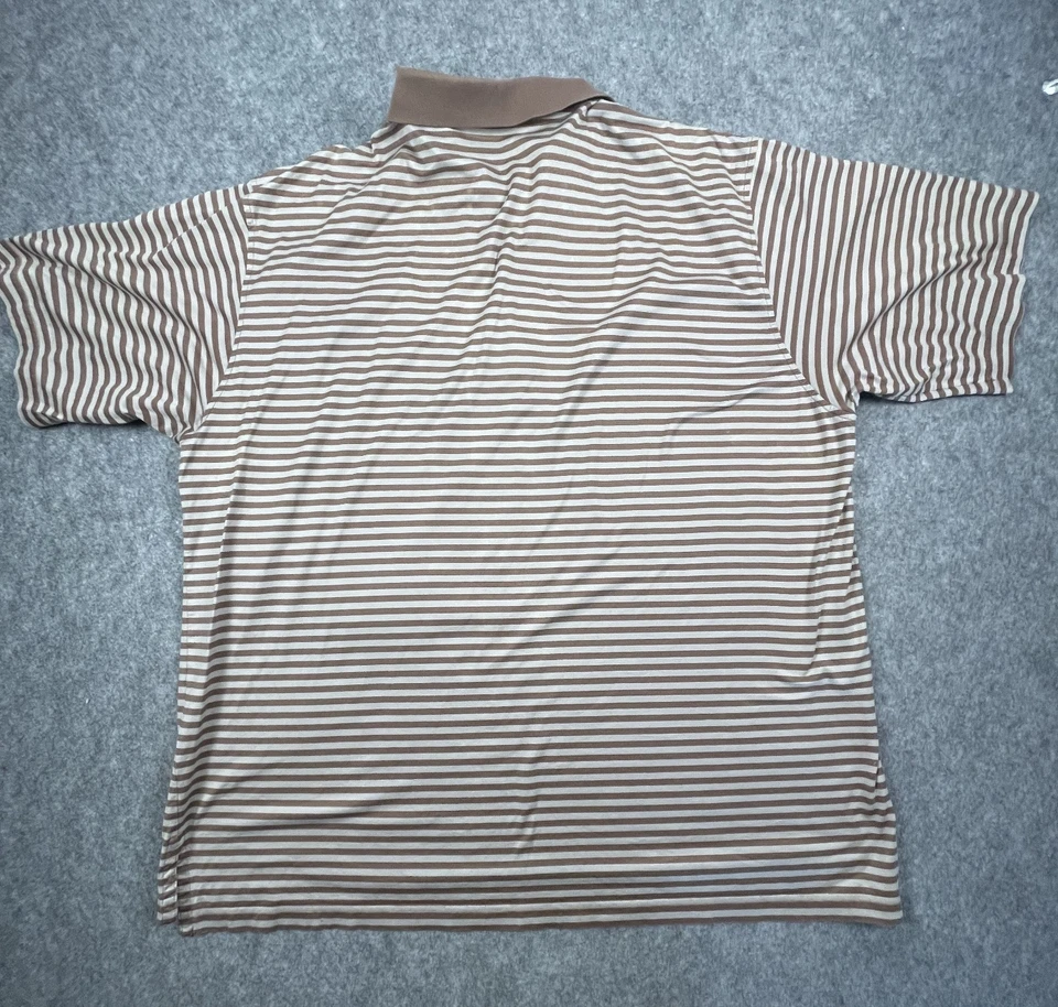 Camisa XXL Marrón Blanco Rayas Golf Informal Algodón Calle y Verde Escondite Polo Foto 2 de 4