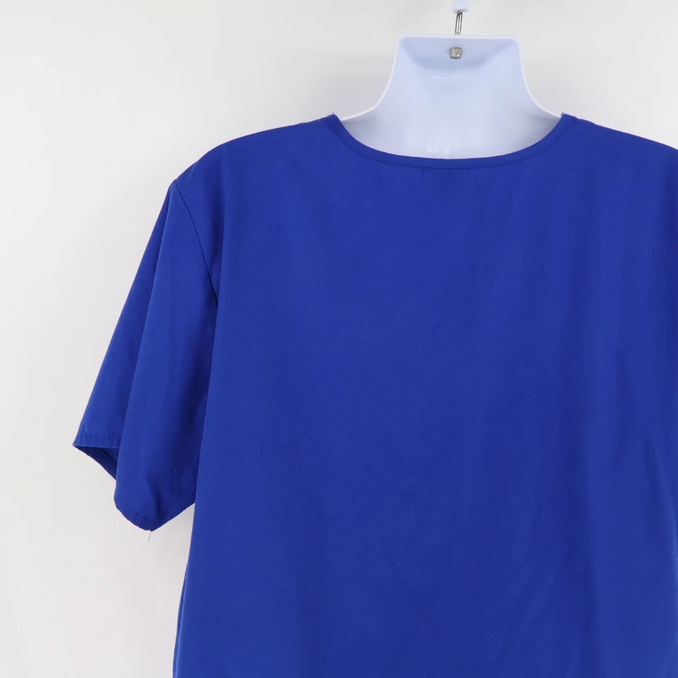 Blusa Médica Para Hombre Talla L Azul Mezcla Poliéster Cuello en V Uniforme Ropa de Trabajo Foto 4 de 4