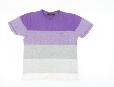 Herren T-Shirt UK Größe S Pierre Cardin Lila Baumwolle
