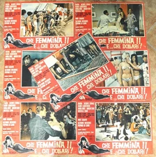 CHE FEMMINA E CHE DOLLARI 1961 DALIDA 7 FOTOBUSTE ORIGINALI