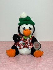 VTG Collectible Coca Cola Penguin In Logo Vest Hat 0205 Bean Bag Plush 1999
