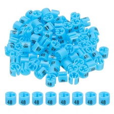 100 Pcs Clothes Hanger Marker Number 48 Tag Fit 3mm Rod Garment Size Tag Blue