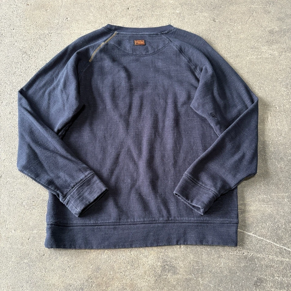 Volcom Sweater Mens M Dark Blue Raglan Pullover Sweatshirt Skateboarding Skater - Image 4 of 4