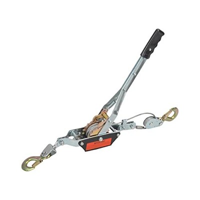  4 Ton Dual Gear Power Puller, 2 Hook Steel Cable Dual Gear Power Ratchet 4-Ton