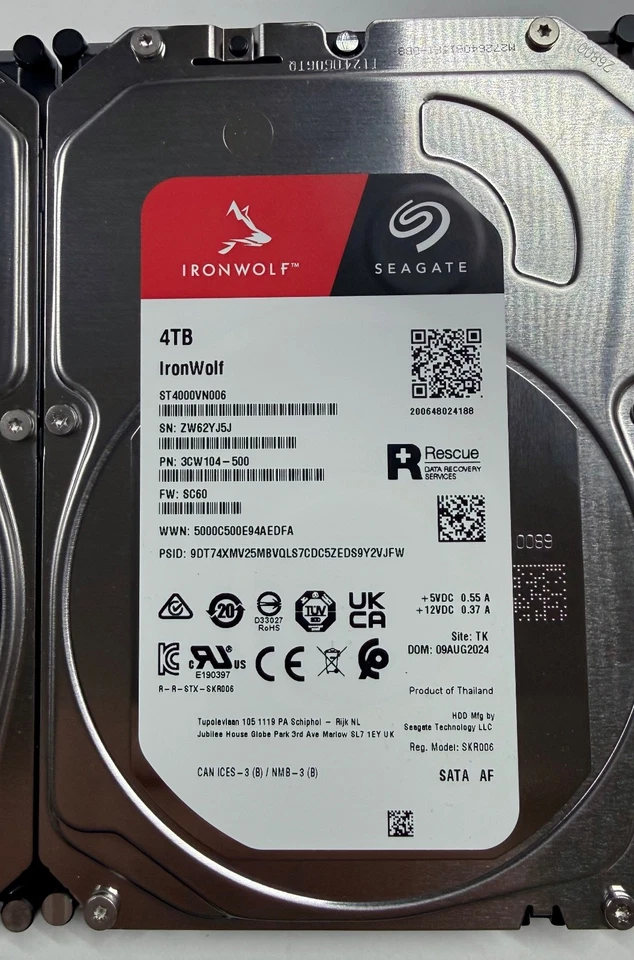 Lot of 4 Seagate IronWolf 4TB NAS Hard Drives – Lightly Used, Excellent Conditio - Image 2 of 4