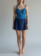 Jinxueer Plus Size 2-Piece Swimsuit Size 16 Blue Animal Print Tankini With Adjus