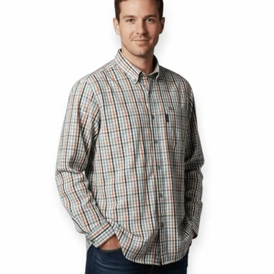 COLUMBIA Men’s Multicolor Plaid Long Sleeve Button Down Shirt Size Large - Image 1 of 4