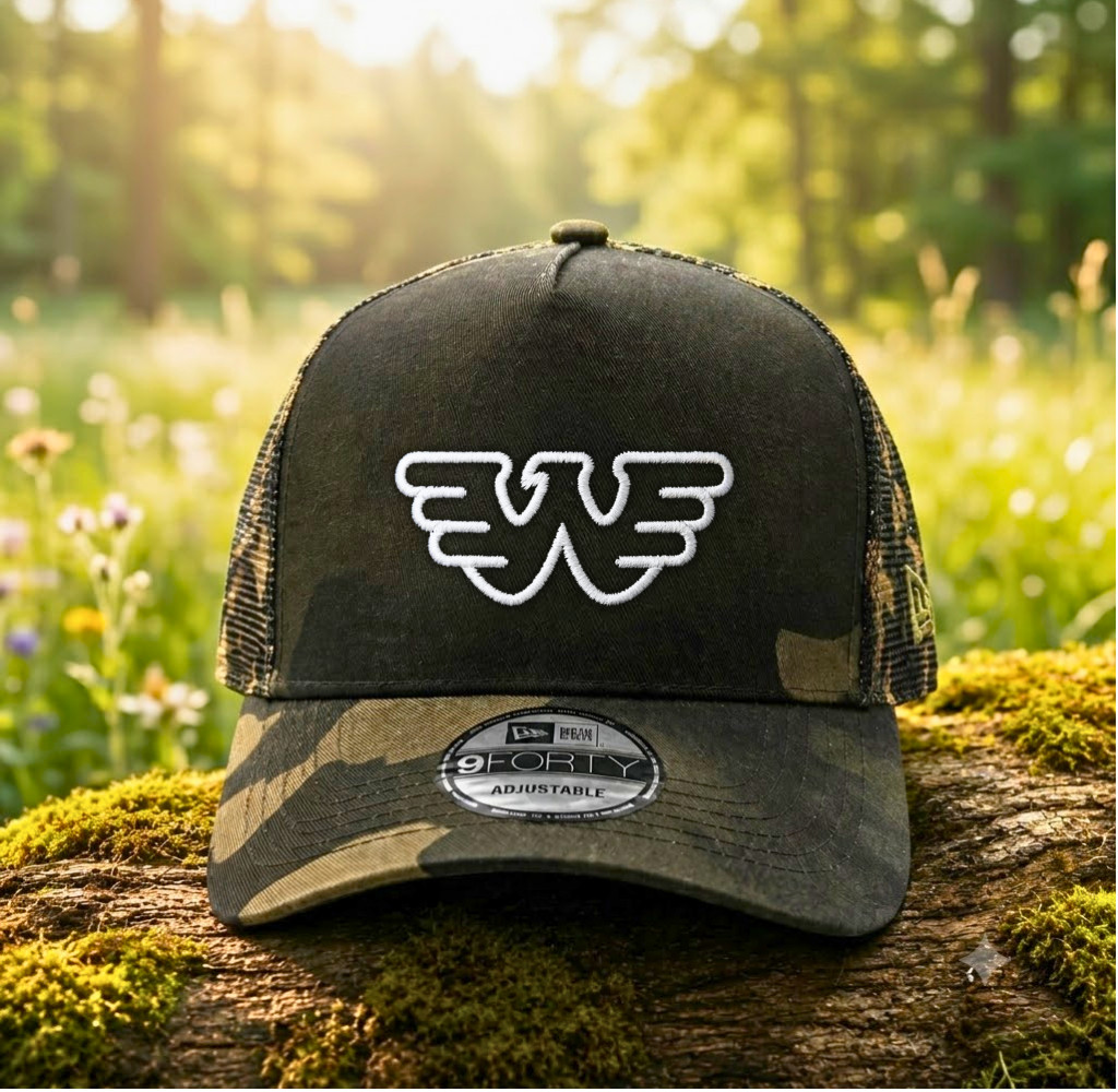 Waylon Jennings Logo Embroidered Mesh Back Trucker Hat