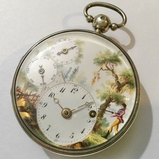 RARE ANTIQUE FRENCH NAUROY A PARIS VERGE FUSEE DAY DATE CALENDAR POCKET WATCH!..