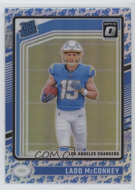 2024 Panini Donruss Optic Rated Rocket Prizm Ladd McConkey #266 Rookie RC v9t