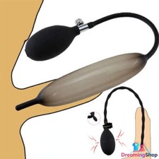 Men Silicone Inflatable Penis Plug Dilator Urethral Expander Stretcher with Pump