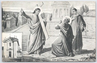 Vintage La Via Appia Rome Religious Art Postcard by G. Ripostelli