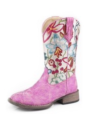 Roper Western Boots Girls Faux Leather Pink 09-018-1903-2120 PI