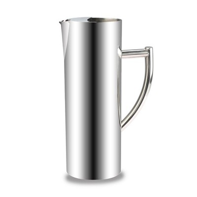 Stainless Steel Water Pitcher 47oz with Ice Guard Milk Carafe Frothing Cup Pi...
