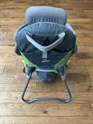 Deuter Kid Comfort Air Baby Backpack Carrier Green Black Gray Mesh Buckle