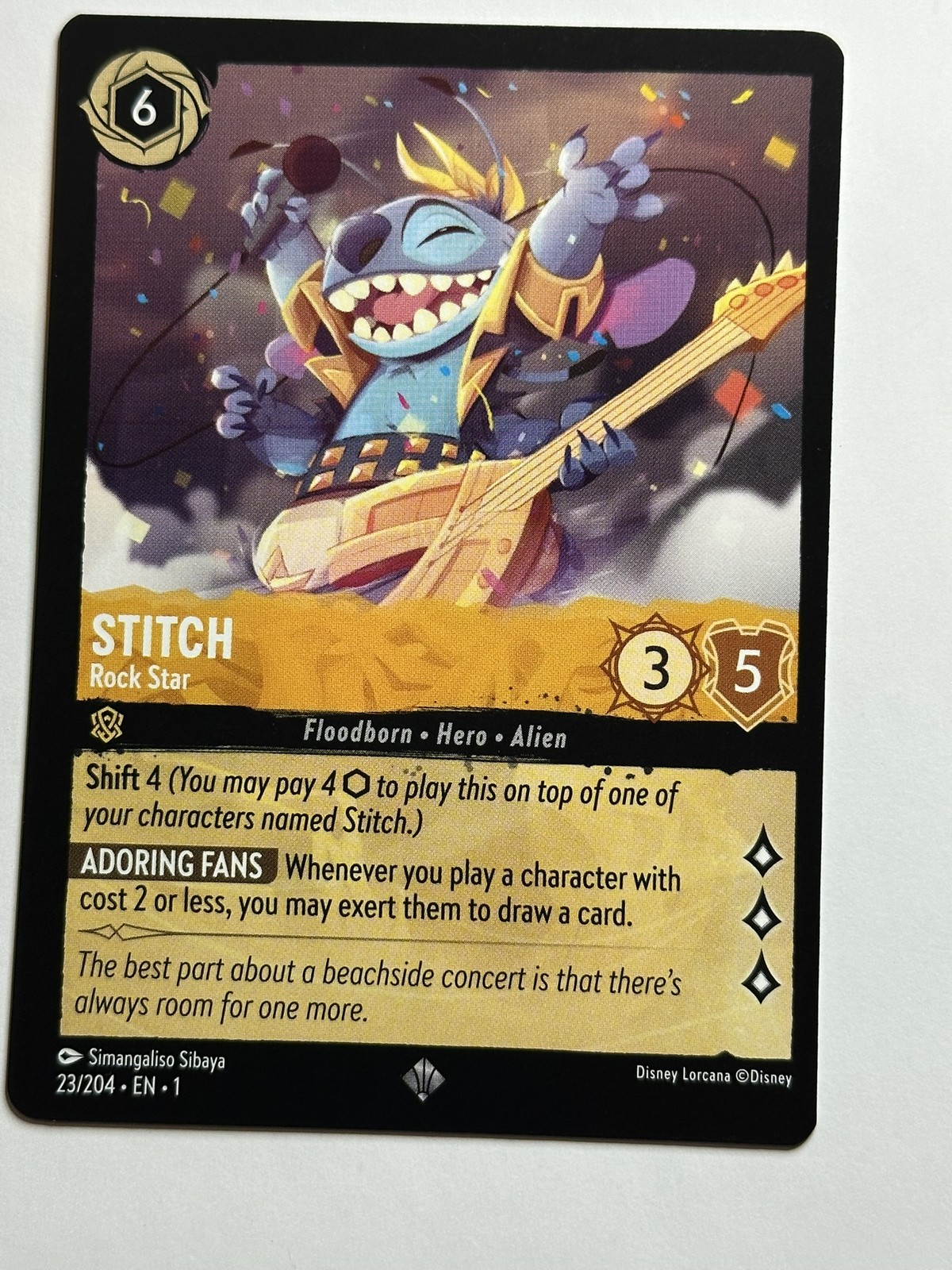 Stitch - Rock Star Super Rare The First Chapter 23/204 NM Lorcana Card