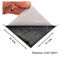 Neoprene Solid Sheet with PSA 1/32" Thick x 12" wide x 36" long 60A Duro, Black