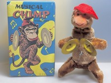 Musical Chimp Monkey with Cymbals Wind-up Moving Toy Tested Original Box