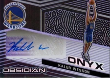 2020-21 Obsidian Onyx Autograph Electric Etch Purple 17 Kaleb Wesson Auto/75 BSK