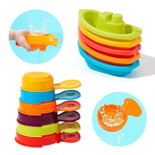 11PCS Mold-Free Baby Bath Toys for 1-3 Years and Infants - Stackable Boat Set wi