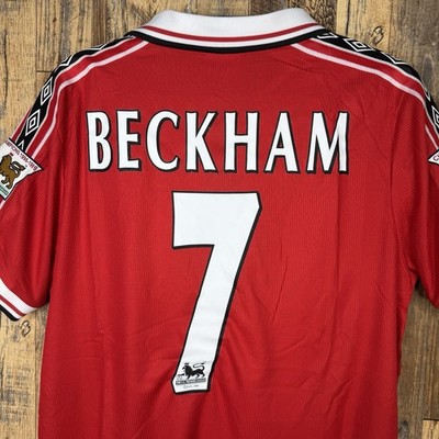Manchester United 1999-00 Home Football Jersey BECKHAM #7 Men's L