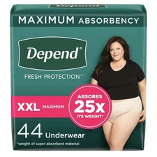 Depend Fresh Protection Adult Incontinence Underwear for Women - Max, XXL-41Ct