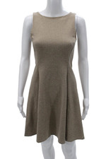 Lauren Ralph Lauren Womens Beige Herringbone A-Line Fit and Flare Dress Size XS
