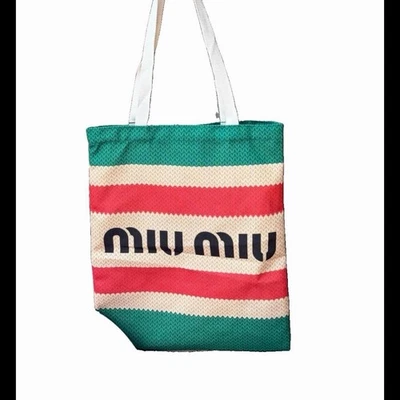 MIU MIU LOGO NYLON CANVAS TOTE BAG Miu Miu Totes for sale | eBay
