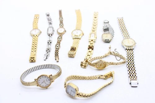 F x10 Ladies Rotary Quartz Wristwatches. Inc Gold Tone, Not Tested Etc