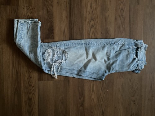 American Eagle Mom Jeans Damen Größe 00 26 x 27 Hellblau Waschung Used-Look - Bild 9 von 10