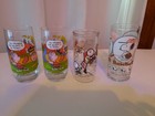 4 vintage peanuts snoopy water glasses — photo 1
