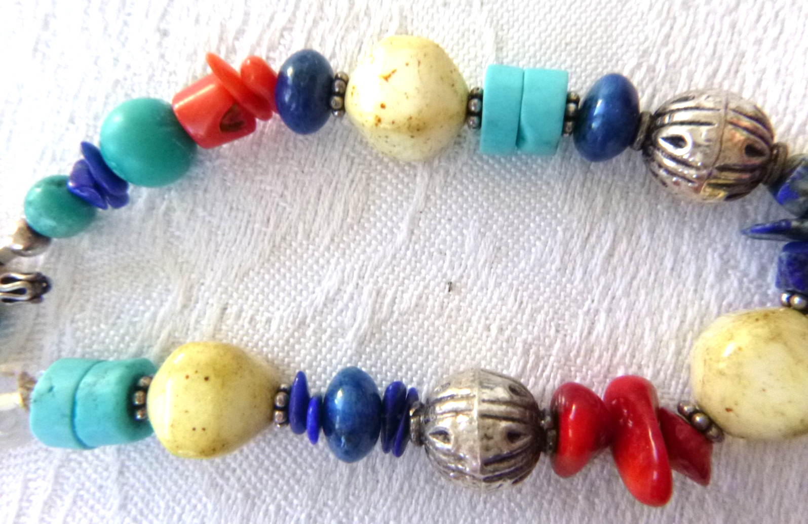 Artisan Multi-stone 8" Toggle Bracelet Turquoise … - image 3