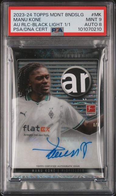 Manu Kone Patch Auto 1/1 PSA 9 2023-24 Topps Midnight Bundesliga Mönchengladbach