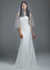 Vintage David’s Bridal Cathedral Length Ivory Veil VTH357 NWT