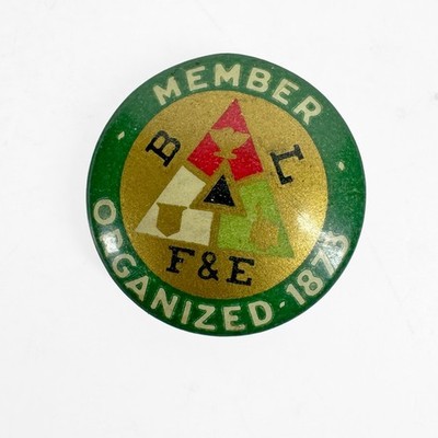 Vintage Brotherhood League of Firemen Member Pinback Chicago 1873