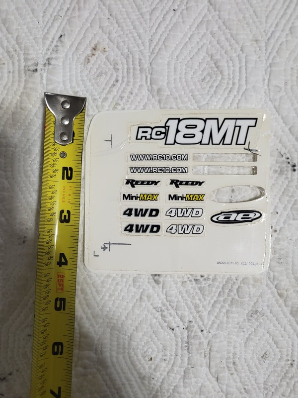  Team Associated RC18MT Decal Sheet