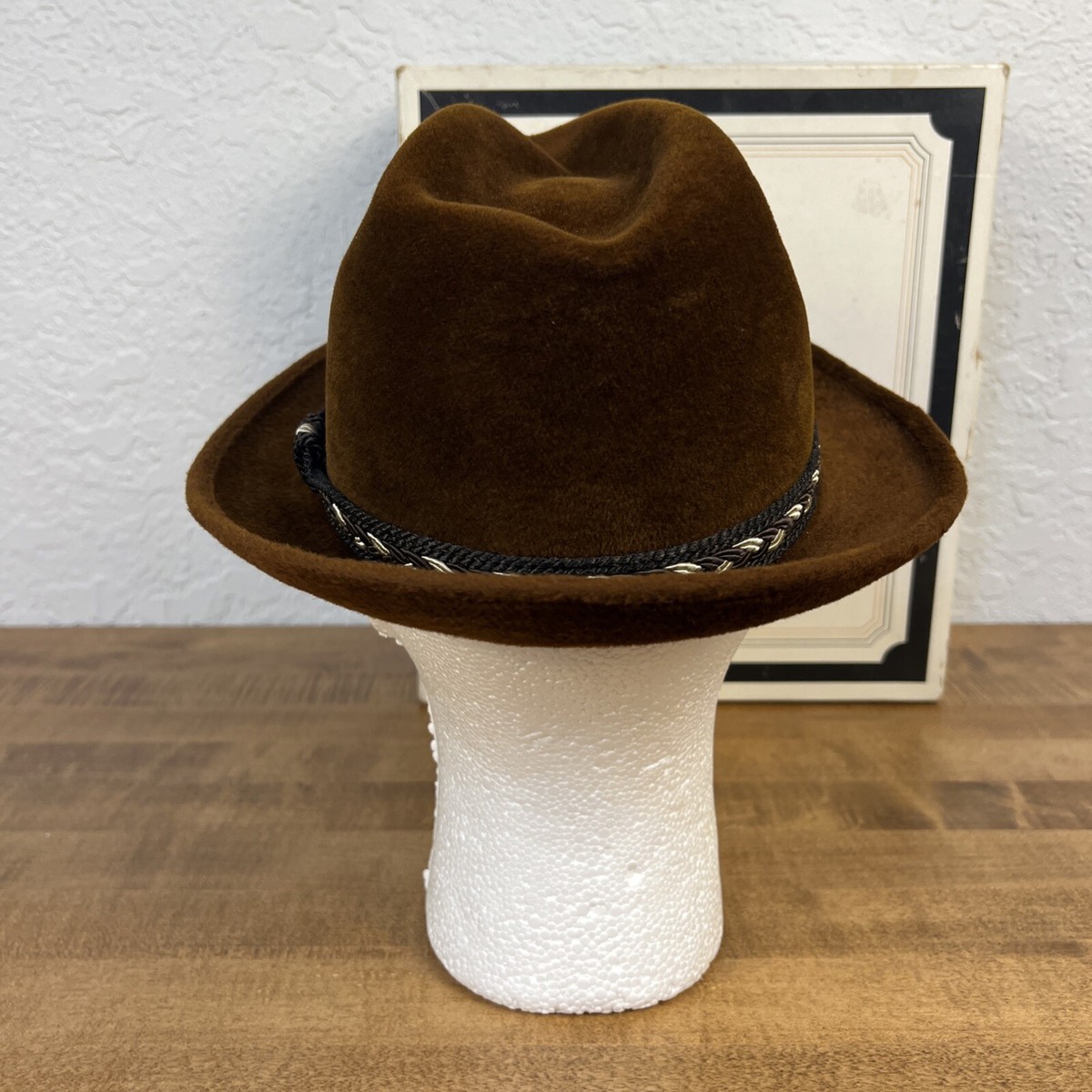 Very Vintage Forever Stetson Sovereign Fedora Hat Soft Brown 6 7/8 western Vintage Stetson Sovereign Velour Fedora Hat Challenger Mens  main image 3