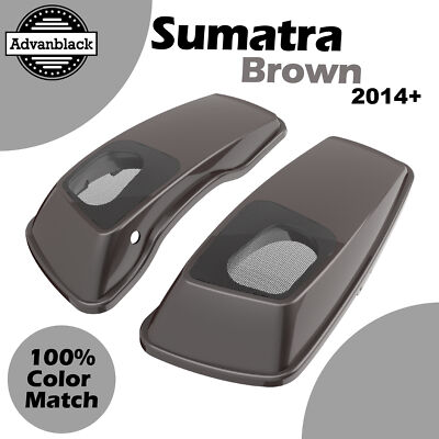 Sumatra Brown 6x9 inch Saddlebag Speaker Lids Audio Cover For