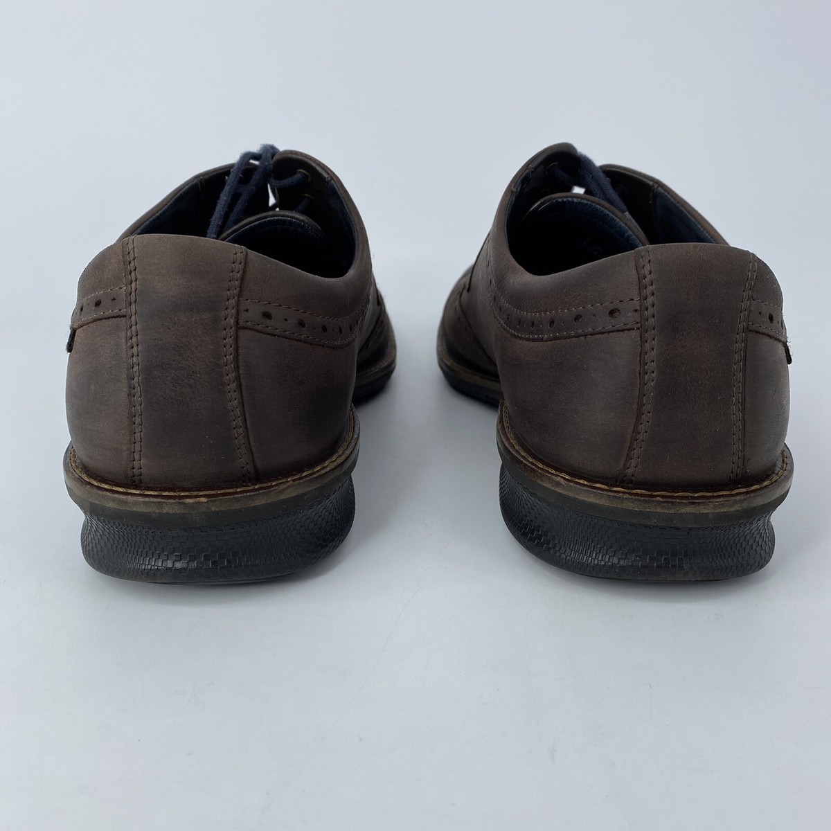 Mens 11-11.5 45 Ecco Hybrid Wingtip Brown Oiled Leather 
